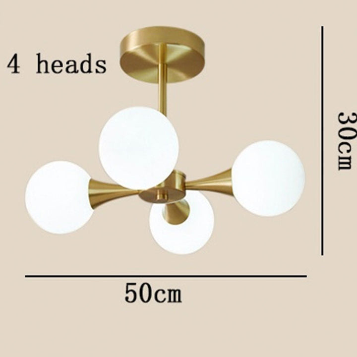 Valentina Suspension Boule Moderne, Laiton/Verre, Blanc/Claire, Salon - Neutralighting
