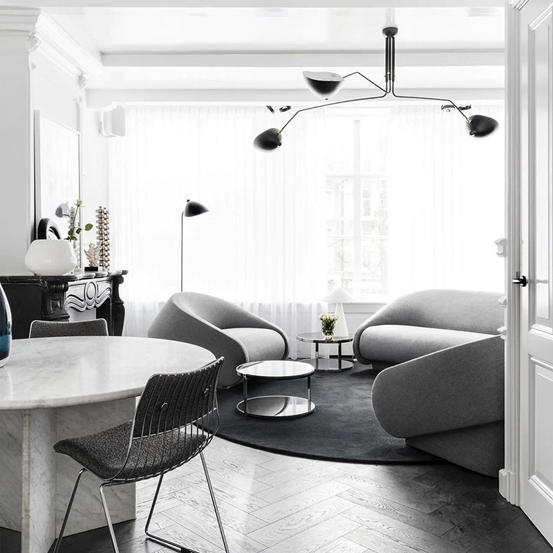 Arisha Luminaires Suspensions Industrielle Moderne Métal Noir Salle d&