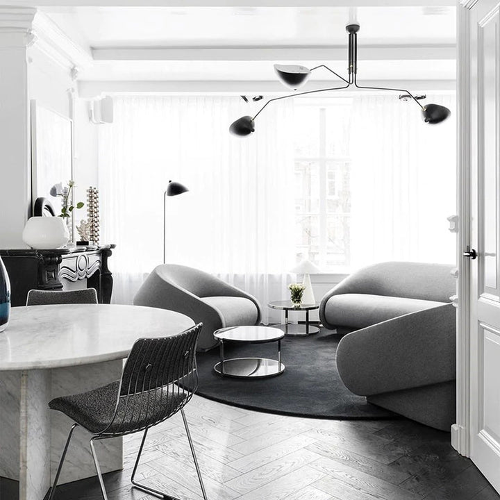 Arisha Luminaires Suspensions Industrielle Moderne Métal Noir Salle d&