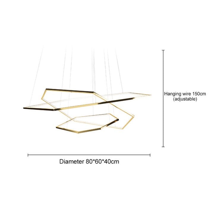 Ray Suspension Géométrique Contemporain, Métal, Doré, Salon/Chambre à Coucher - Neutralighting