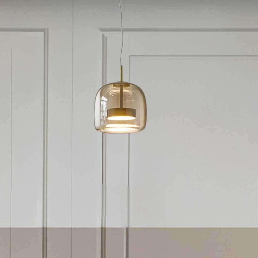 June Suspension Cylindre Moderne Verre. Claire/Grise Fumée/Ambre - Neutralighting