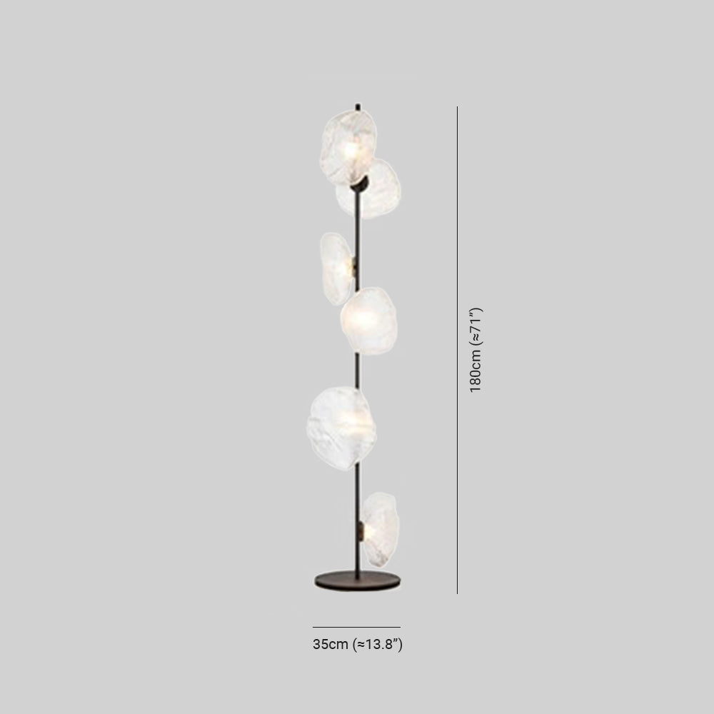 Avi Design Lampadaire Fleur Nordique Métal/Verre Noir/Or/Gris Chambre/Salon - Neutralighting