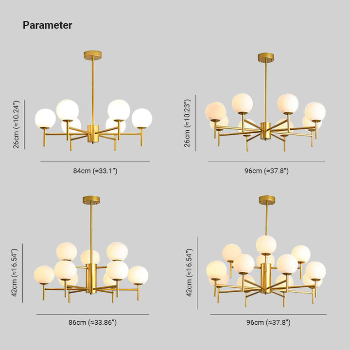 Silva Suspension Multi Nordique, Metal/Verre, Or/Noir, Chambre - Neutralighting