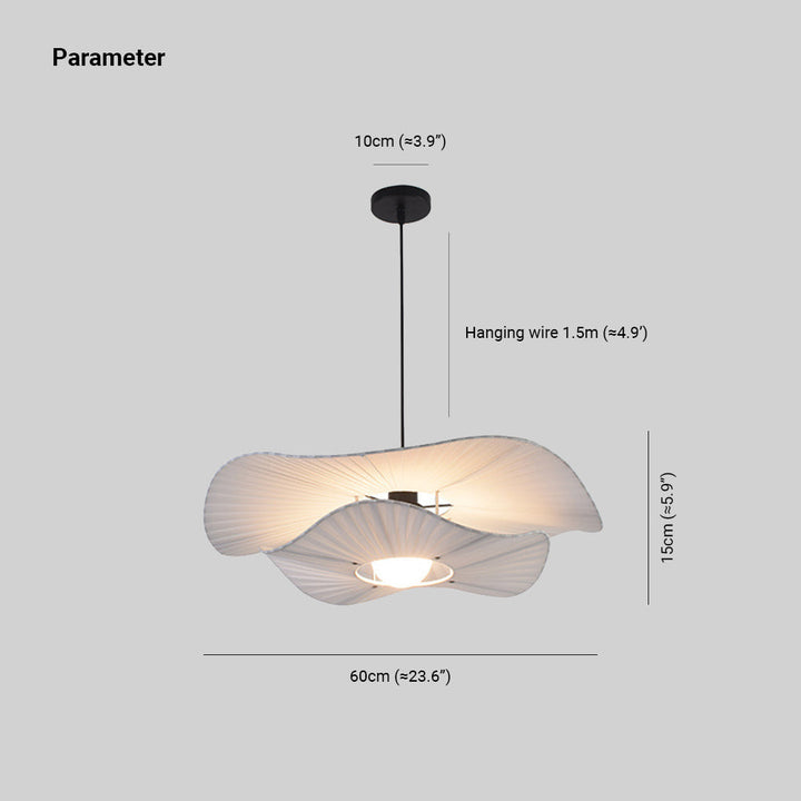 Ritta Suspension Petale Retro, Metal/Tissu, Blanc, Chambre à Coucher - Neutralighting