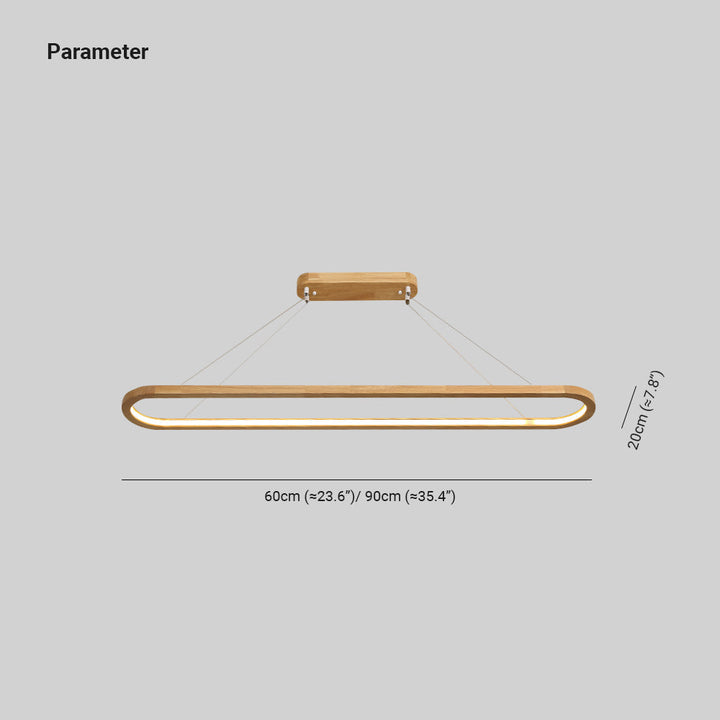 Muto Suspension Ellipse Moderne, Bois/Acrylique, Bois, Salon - Neutralighting