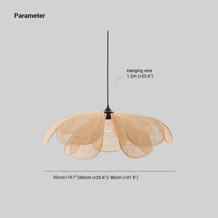 Ritta Suspension Vintage, Métal/Rotin, Bois, Salle à Manger - Neutralighting