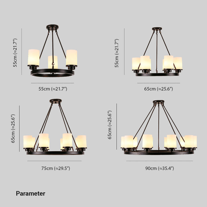 Silva Suspension Bague Rétro, Métal/Verre, Blanc/Noir, Salle à Manger/Salle de Séjour - Neutralighting