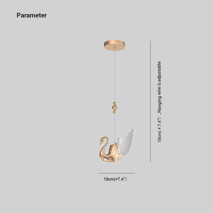 Arisha Design Luminaires Suspensions Cygne Moderne LED Métal/Acrylique Doré Rosé Salon - Neutralighting