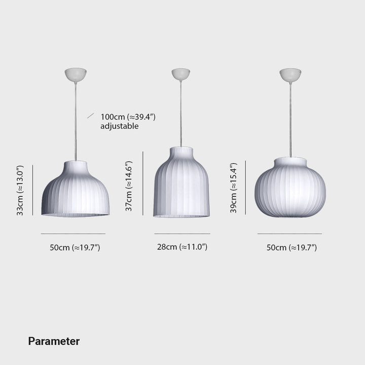 Ritta Suspension Vintage, Métal/Soie, Blanc, Salle à Manger - Neutralighting