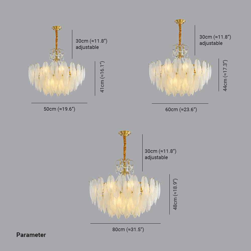 Kristy Suspension Plume Moderne, Cuivre/Verre, Doré, Salon - Neutralighting