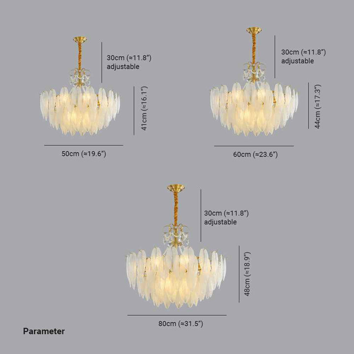 Kristy Suspension Plume Moderne, Cuivre/Verre, Doré, Salon - Neutralighting