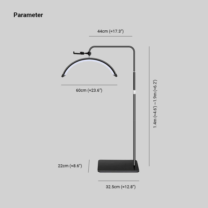 Arisha Industrielle Lampadaire Linéaire Simple Métal/PVC Noir Salon - Neutralighting