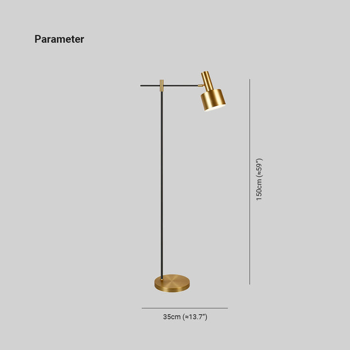 Arisha Design Lampadaire Linéaire Simple Métal Or/Noir Salon/Bureau - Neutralighting