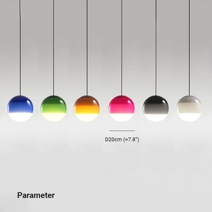 Edith Suspension Bulle Moderne Verre. Noir/Gris/Bleu/Rose. Salon - Neutralighting