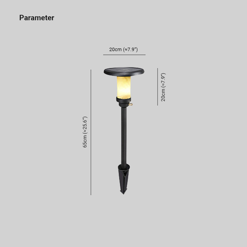 Ray Ronde Moderne Lampadaire Noir Métal/Marbre Noir Extérieur - Neutralighting