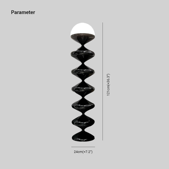 Salagado Lampadaire Gourde Moderne, Métal, Noir/Blanc, Salon - Neutralighting
