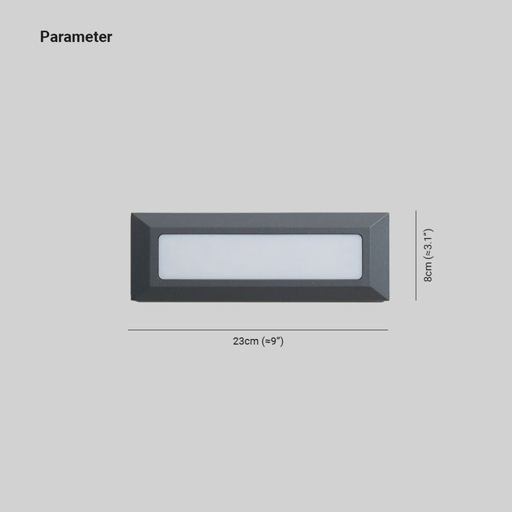 Ray Extérieur Rectangulaire Moderne, Métal/Acrylique, Noir/Gris, Extérieur - Neutralighting
