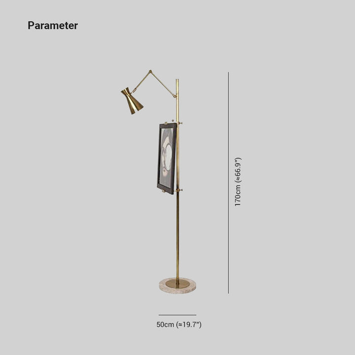 Arisha Design Lampadaire Chevalet Moderne Métal/Verre Laiton Salon/Chambre - Neutralighting