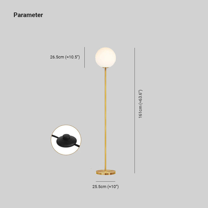 Valentina Design Lampadaire Bulle Simple Métal/Acrylique Doré Salon - Neutralighting