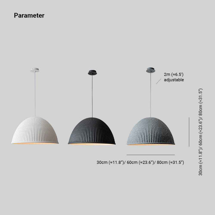 Valentina Suspension Dôme Moderne, Résine, Blanc/Noir/Gris, Librairie/Chambre à Coucher - Neutralighting