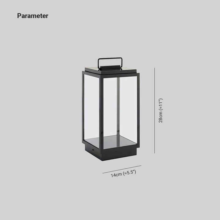 Ray Lampadaire Lanterne Minimaliste, Métal/Verre, Noir, Extérieur - Neutralighting