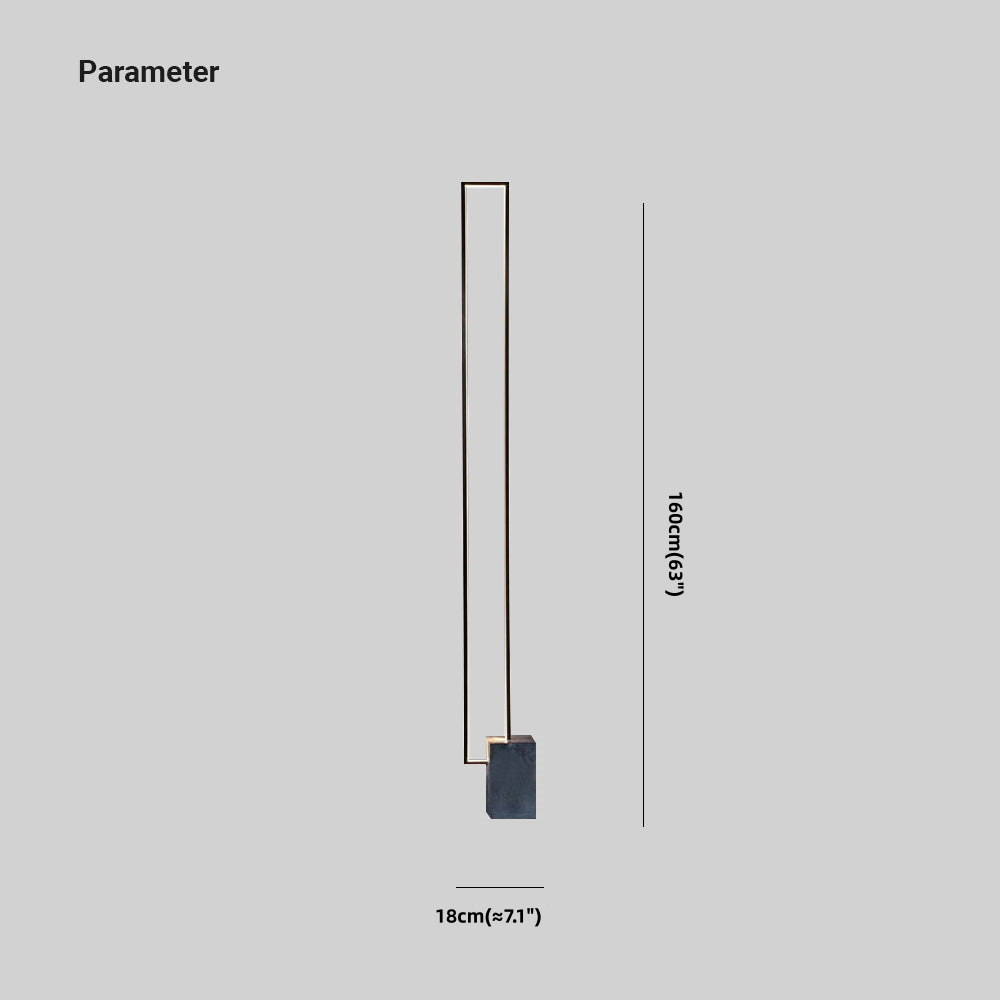 Ray Design Lampadaire Rectangulaire Simple Métal Noir Salon/Chambre à Coucher - Neutralighting