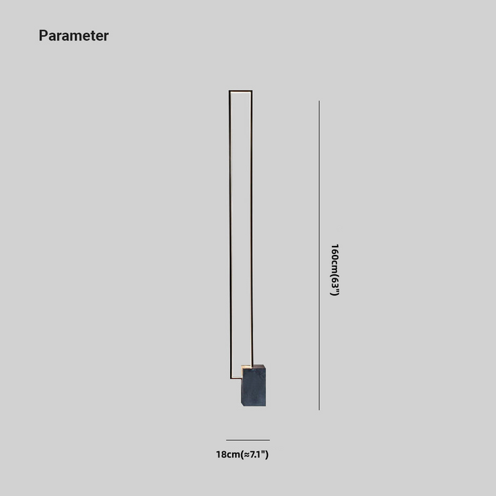 Ray Design Lampadaire Rectangulaire Simple Métal Noir Salon/Chambre à Coucher - Neutralighting