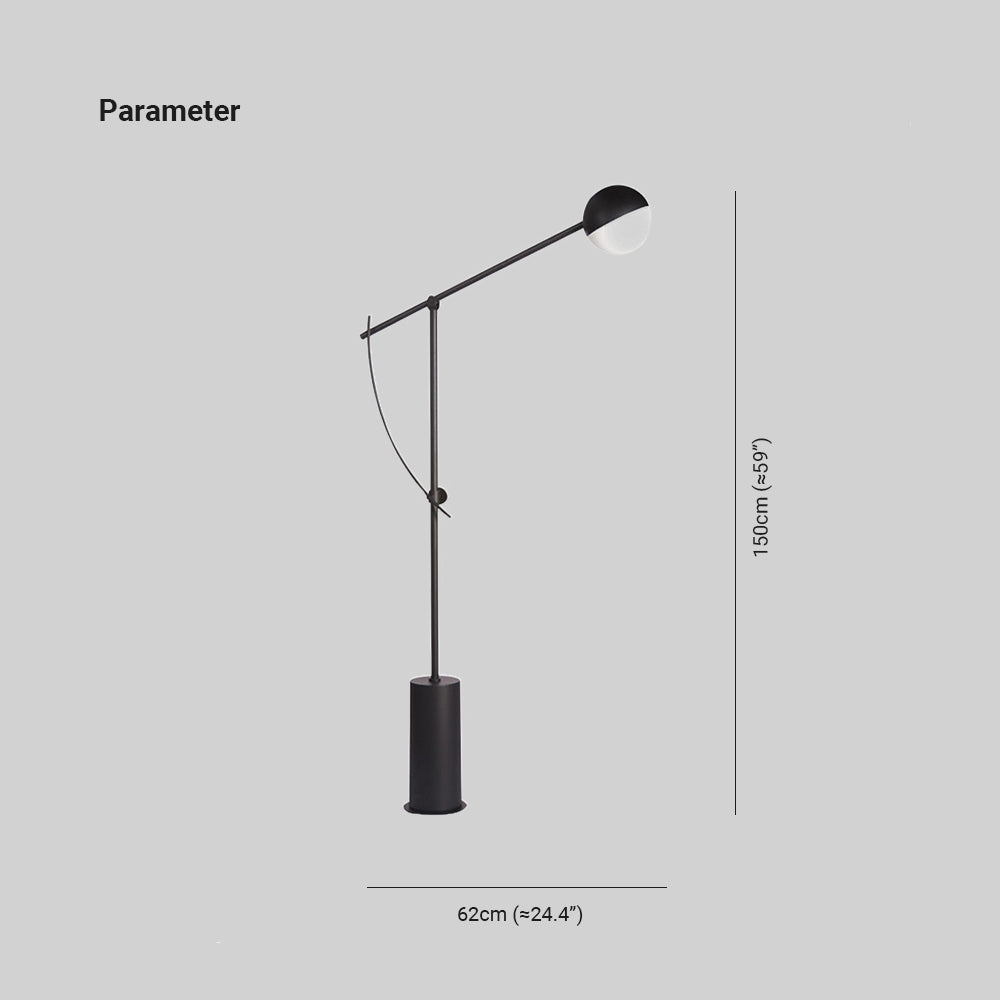 Mira Linéaire Design Lampadaire Globe Moderne Métal Noir Salon - Neutralighting