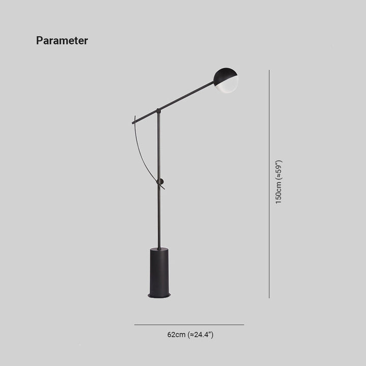 Mira Linéaire Design Lampadaire Globe Moderne Métal Noir Salon - Neutralighting