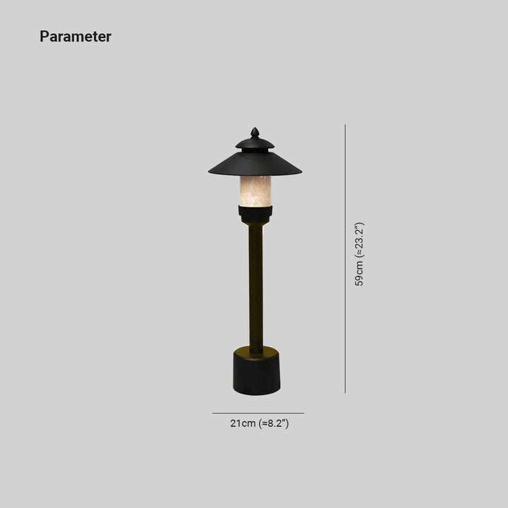Arisha Extérieure Chapeau Minimaliste, Métal/Marbre, Noir, Extérieur - Neutralighting