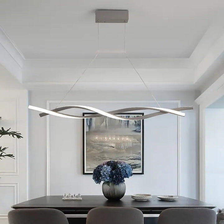 Arisha Suspension Linéaire Simple, Aluminium/Gel de silice, Noir/Gris, Chambre - Neutralighting