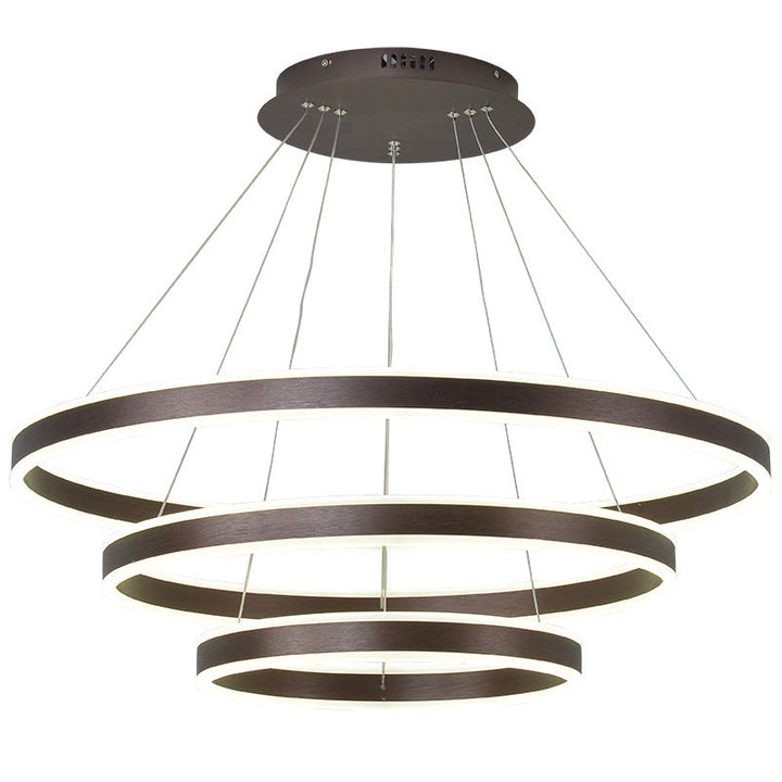 Arisha Led Suspension Cercle Minimaliste, Acrylic/Metal, Brun, Chambre - Neutralighting