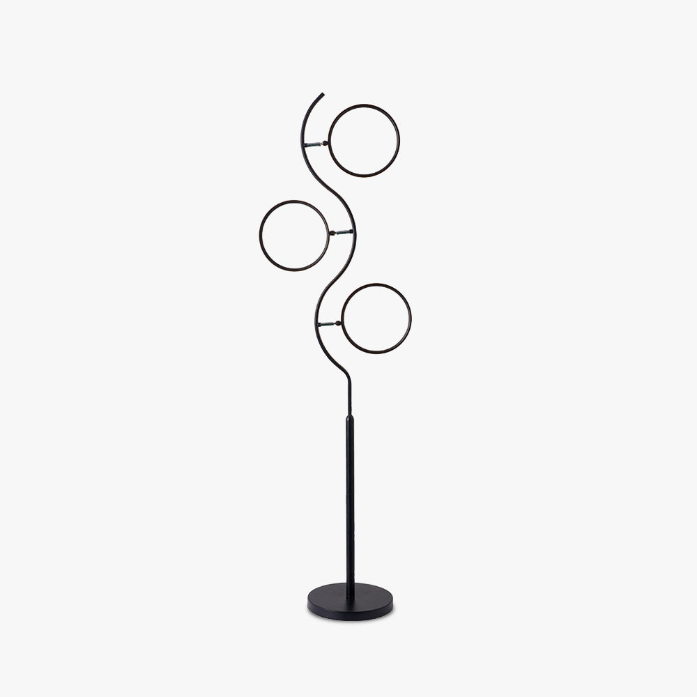Arisha Design Lampadaire Rond Moderne Métal/Acrylique Noir/Blanc Salon/Chambre - Neutralighting