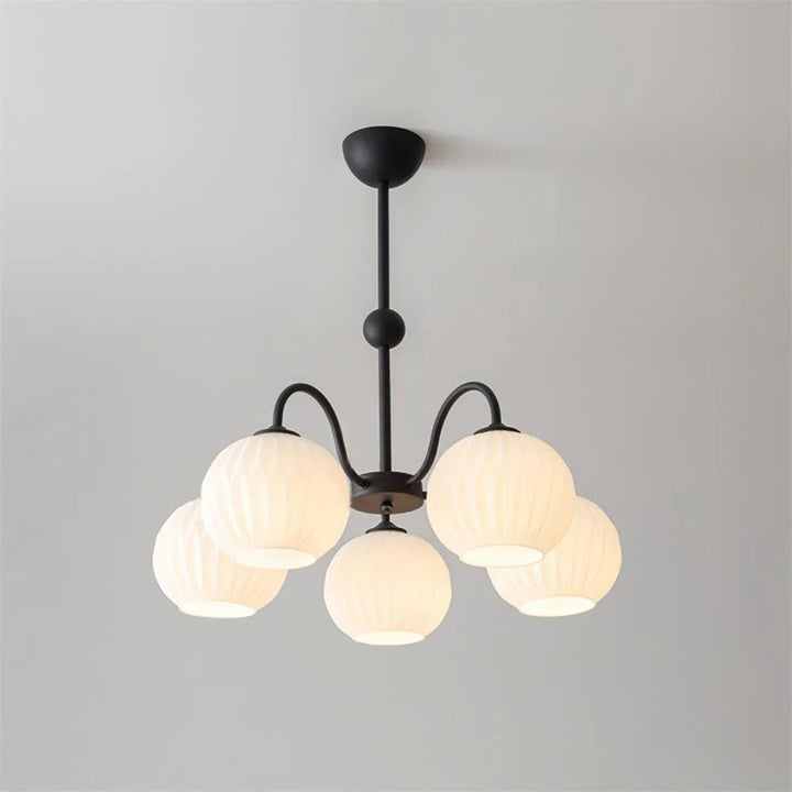 Lustra Chandelier Moderne à 8 Lumières en Verre Ridé Vert - Neutralighting