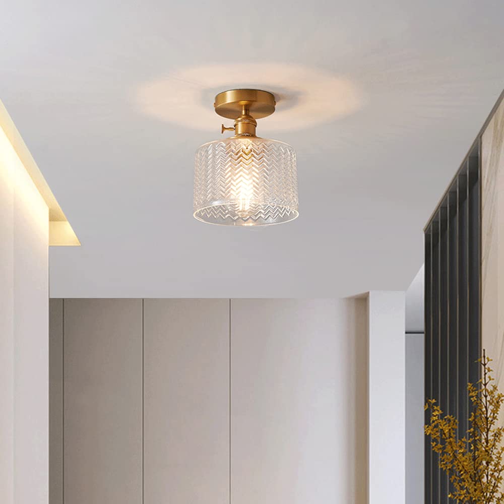 Arisha Plafonnier Luxueux Métal Verre Couloir - Neutralighting
