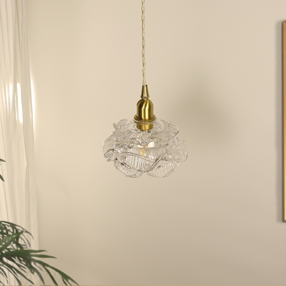 Valentina Romantique Rétro Rose Suspension Clair Verre Chambre à coucher - Neutralighting