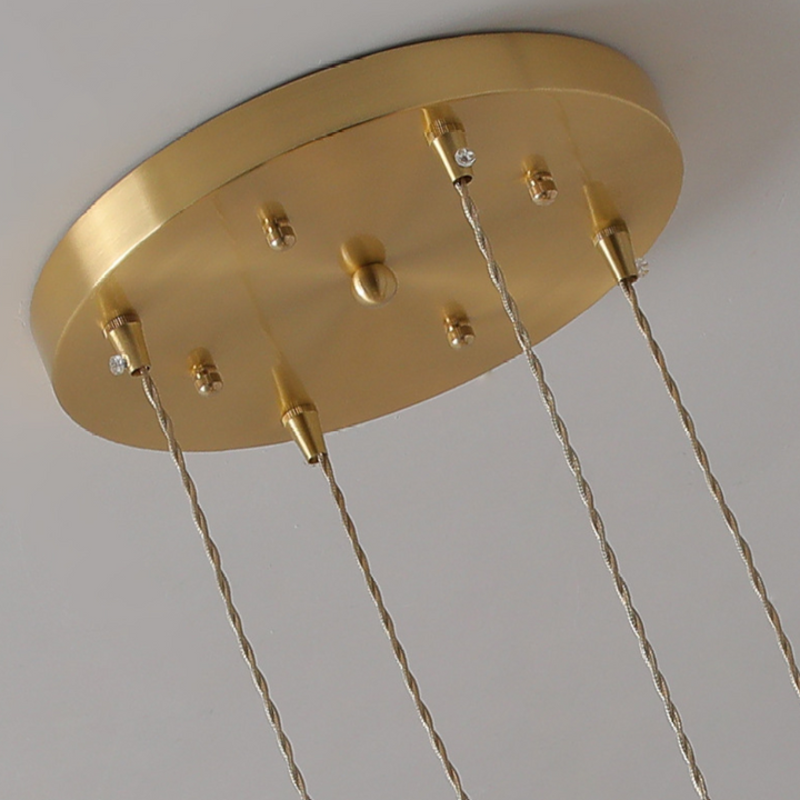 Valentina Moderne LED Lustre Or Métal Verre Salon/Chambre À Coucher - Neutralighting