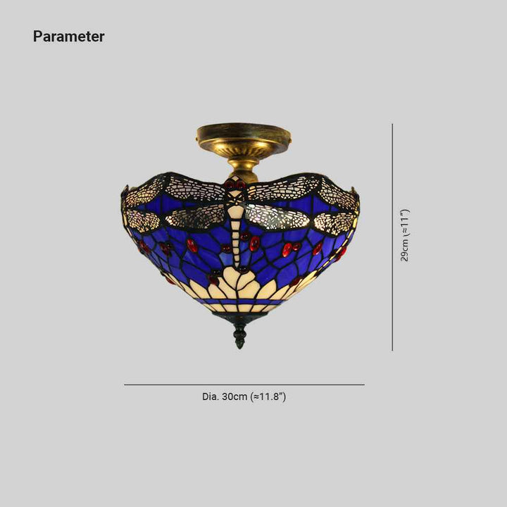 Plafonnier Tiffany en Verre – Plafonnier Élégant