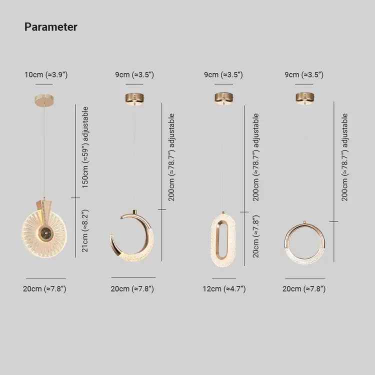 Kristy Luminaires Suspensions Arc Deco Moderne Simple Métal/Acrylique Doré Salon - Neutralighting