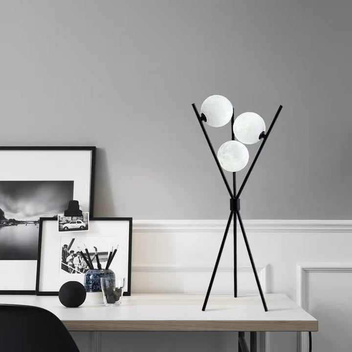 Valentina Design Lampadaire/Lampe de Table Tripode Moderne Métal/Acrylique Blanc/Noir Salon - Neutralighting