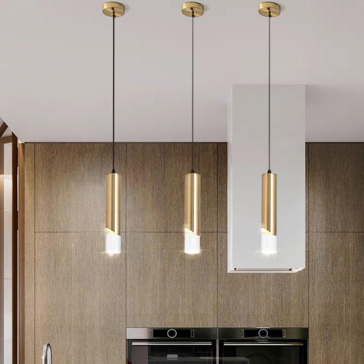 Ray Luminaires Suspension LED Simple Acrylique/Métal Or/Noir Salon - Neutralighting