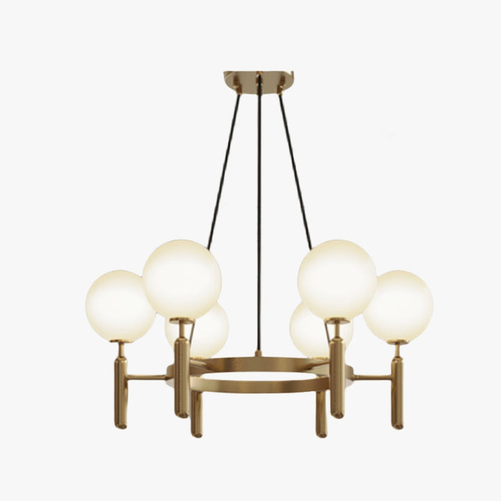 Kristy Luminaire LED Lustre Moderne Verre/Métal Doré/Blanc Salon - Neutralighting