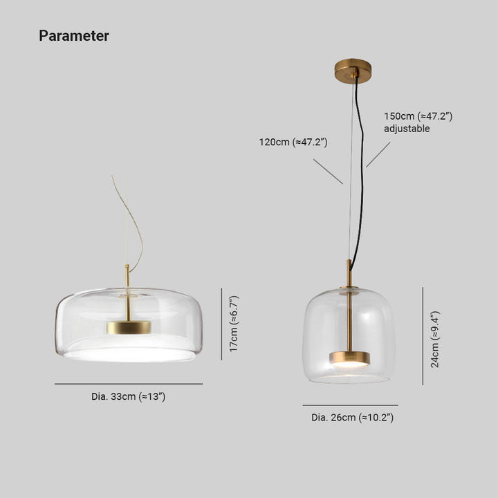 June Suspension Cylindre Moderne Verre. Claire/Grise Fumée/Ambre - Neutralighting