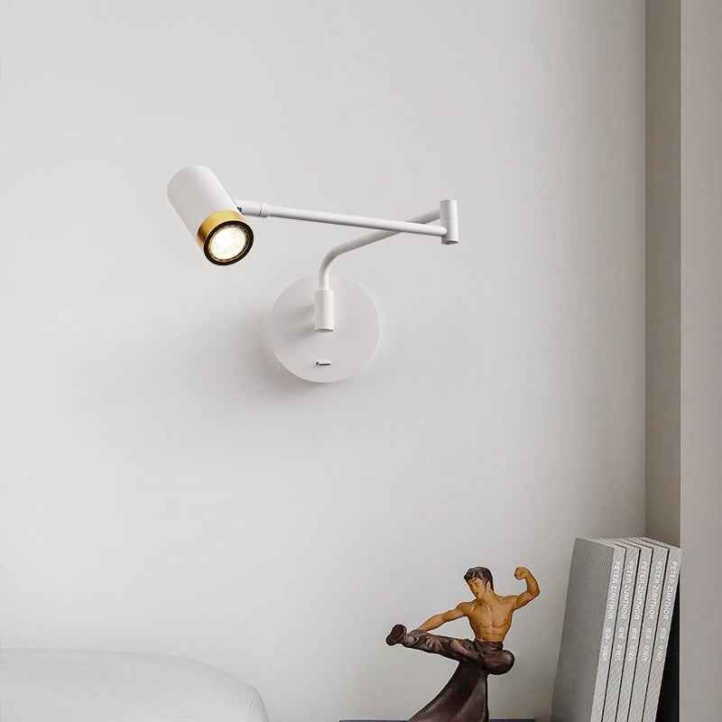 Arisha Applique Murale Cylindrique Nordique, Métal, Noir/Blanc - Neutralighting