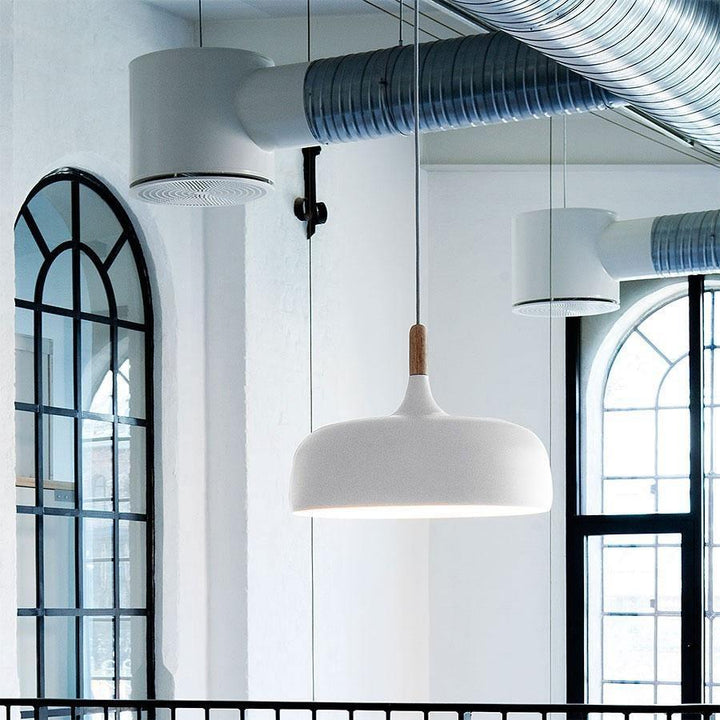 Lustra Suspension Lampe Abat-jour Blanc en Bois - Neutralighting