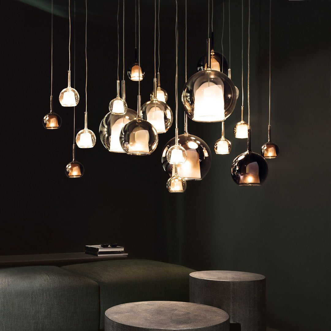 Lustra Suspension en Verre Fumé Rond - Neutralighting