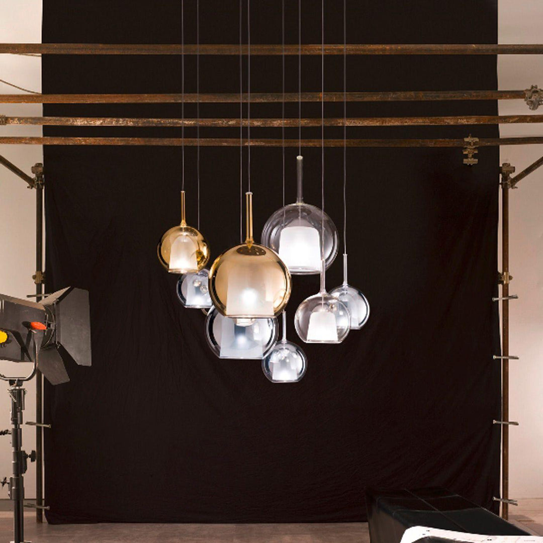 Lustra Suspension en Verre Fumé Rond - Neutralighting