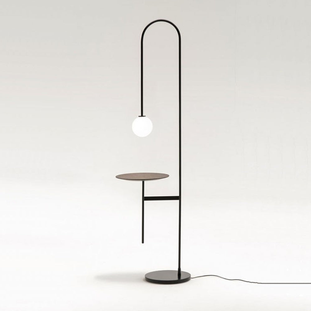 Valentina Design Avec Tableau Lampadaire Simple Métal/Marbre/Verre Noir Salon - Neutralighting