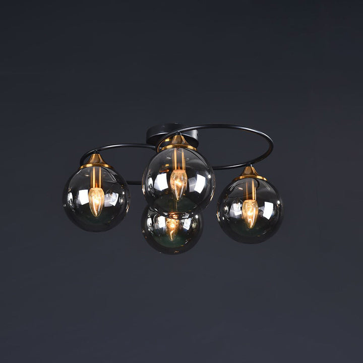 Valentina Plafonnier Boule Moderne, Métal/Verre, Ambre/Gris Fumé, Salon - Neutralighting
