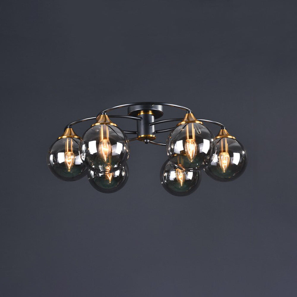 Valentina Plafonnier Boule Moderne, Métal/Verre, Ambre/Gris Fumé, Salon - Neutralighting